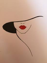 Hat And Red Lips Malen Und Zeichnen Bleistiftzeichnung Skizze Malerei