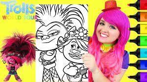 coloring poppy queen barb trolls 2 world tour page prismacolor markers kimmi the clown youtube coloriage phare