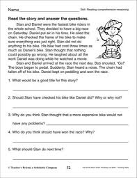 Short Story With Questions 2nd Grade Reading Comprehension In 2020 Reading Comprehension Worksheets Reading Comprehension Comprehension Worksheets