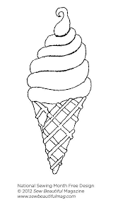 Sew Beautiful Blog Free Daily Design Ice Cream Cone Design Pattern Coloring Pages Ice Cream Cone Drawing Cone Template