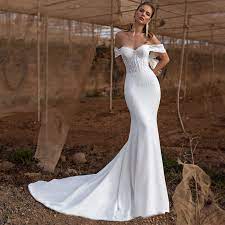Notice the spectacular mermaid wedding dresses. Eightree Simlple Satin Mermaid Wedding Dress Strapless Vestido De Noiva Appliques Bridal Gowns Backless Trumpet Wedding Dresses Wedding Dresses Aliexpress