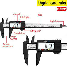 150mm 6inch Lcd Digital Electronic Vernier Caliper Plastic Fiber Gauge Micrometer Measuring Tool Diameter Top Measure Vernier Caliper Measurement Tools Vernier