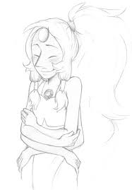 (step 9) draw a letter u shape for each foot. Everything Art Opal Hugging Herself