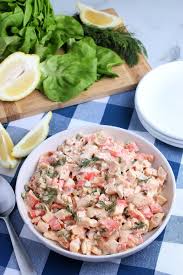 Combine the eggs, crab salad and bread crumbs. Deli Style Crab Salad Love Bakes Good Cakes