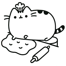 Cute coloring pages for kids cake. Pusheen Makes A Cake Coloring Page Free Printable Coloring Pages For Kids
