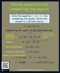How To Solve Quadratic Equations By Completing The Square Math Infographic Solving Quadratic Equations Quadratics Math Infographic