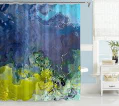 Shower Curtain Skyline Abstract Art Home Green Shower Curtains Contemporary Bathroom Decor Abstract Art Shower Curtain