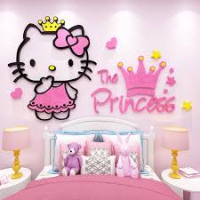 Hello kitty bedroom cat bedroom girls bedroom bedroom decor bedrooms bedroom ideas hello kitty rosa kawaii room tumblr. Hello Kitty Wall Stickers Three Dimensional Children S Room Bedroom Wall Decoration Girl Room Layout Bedside Stickers Shopee Malaysia