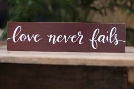 Love Never Fails Sign Hand Painted Rustic Wood Wall Decor Burgundy 16 Inch Handmade Farmhous Rustic Wood Wall Decor Hand Painted Wood Sign Hand Painted Signs