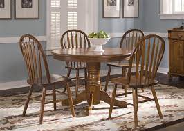 Chairs available in 1 colour. Nostalgia Round Pedestal Table 5 Piece Dining Set In Medium Oak Finish By Liberty Furniture 10 P510