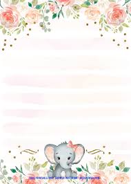 Your guests won't believe how great your baby shower looks and they won't even guess that you got so many of the items for free. Free Printable Pink Baby Elephant Baby Shower Invitation Templates Baby Girl Invitations Baby Shower Invites For Girl Elephant Baby Shower Invitations