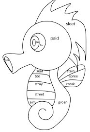 < back dltk's educational activities five little fishies coloring pages and tracer pages. Multisensory Monday Color By Vowel Team Orton Gillingham Weekly