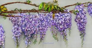 Wisteria Blooming Ribbon Embroidery Picture By Tetianakorobeinyk Diy Embroidery Flowers Silk Ribbon Embroidery Ribbon Embroidery