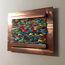 Check Out This Awesome Metal Glass Combo Piece Www Coppermstudio Com Metal Glass Rainbow Art Glass Art Fused Glass Metal Art