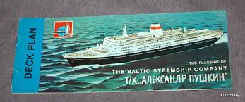 80s Cruise Liner Alexa Russian Booklet Ussr Ship Alexander Pushkin Deck Plan