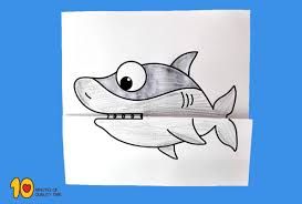 Surprise Folding Paper Shark Elementary Art Projects Shark Painting Kids Art Projects