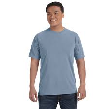 Dark wash jeans pair really well with bright colors like red and hot pink because they create pleasing contrast. Comfort Colors Men S Ice Blue 6 1 Oz T Shirt
