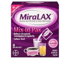 Miralax Laxative Powder Packets 10 Packets Per Box