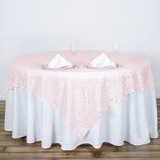 72 X 72 Pink Lace Table Overlay In 2020 Lace Table Wedding Table Overlays Table Overlays
