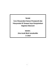 Kajian kes sejarah tingkatan 1 zaman prasejarah. Kajian Sejarah Tingkatan 1 Docx Tajuk Cara Masyarakat Zaman Prasejarah Dan Masyarakat Di Tempat Saya Menjalankan Kegiatan Ekonomi Nama Aina Izzati Course Hero