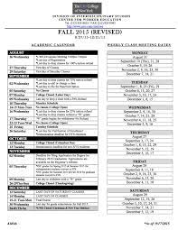 Academic Calendar The City College Of New York