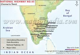 Of area on the earth's surface. Nh 45 Map Chennai To Theni