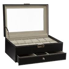 Le rangement des chaussures c'est une affaire de place et de budget. Boite De Rangement Pour 12 Montres En Bois Et Cuir Pas Cher Achat En Ligne Zodio