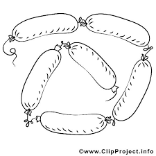 Saucisses Illustration Cuisine A Imprimer Coloriage Clip Art Dessin