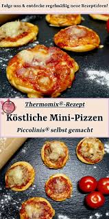Kostliche Mini Pizzen Piccolinis Selbst Gemacht Thermomix Rezept Mini Pizza Thermomix Rezepte Rezepte