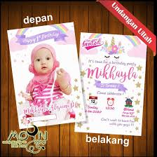 Sehingga supaya teman kita bisa datang semua dan mengerti apa yang dimaksud dalam undangan yang kita buat, maka di perlukanlah suatu. Undangan Ulang Tahun Custom Tema Unicorn Free Plasti Shopee Indonesia