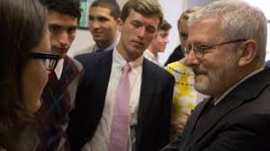 Spring 2013 final weeks: Former White House Chief of Staff Josh Bolten,  Vietnam War POW Bob Shumaker, Special Assistant to the Secretary of Defense Bailey  Hand, Venture Projects, and Crisis Simulation