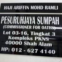 Pesuruhjaya sumpah yang buka pada hari sabtu. Pesuruhjaya Sumpah Pkns S Alam