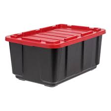 We carry everything from stackable bins to shelf containers, from open containers to containers with lids, and everything in between. Tough Tote Storage Box Container Plastic Heavy Duty 27 Gallon Utility Tool Bin Household Supplies Cleaning Storage Boxes