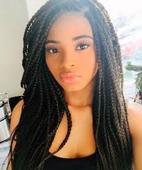 Box Braids Natural Hairstyle For African American Women Hair Styles African Hairstyles Long Hair Styles