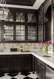 Terrat Elms Interior Design Kitchens Black And Cream Chinoiserie Toile Wallpaper Chinoiserie Toile Wallpaper Gothic Kitchen Gothic Interior Gothic House