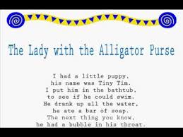 The Lady With The Alligator Purse Jump Rope Song Jump Rope Songs School Rhymes Alligator Purse