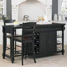Homestyles Grand Torino Black Kitchen Island With Seating 5012 948 The Home Depot Black Kitchen Island Stools For Kitchen Island Kitchen Island With Seating