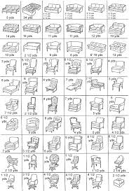 upholstery yardage chart chairs couches sofas