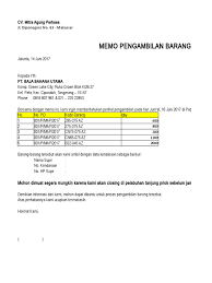 Surat pengambilan barang yang bertanda tangan di bawah ini : Memo Pengambilan Barang Gigasteel Pdf