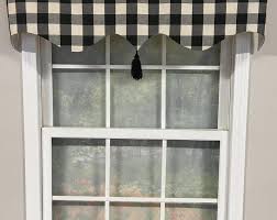 Black And Cream Buffalo Check Curtains Black And Cream Ivory Buffalo Check Curtains 24 Width And 50 Width Options Rod Pocket Options For Cotton Or Blackout Lining Buffalo Check Curtains Check Curtains Valance