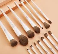 Luxury Gray Eye and Face Brush Set Vegan Synthetic 14pcs ...