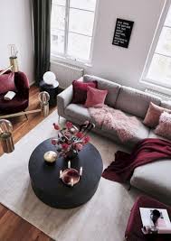 Living Room Inspiration Modern Burgundy Grey Living Room Space Interior Design Inspo Modernho Colourful Living Room Burgundy Living Room Living Room Red
