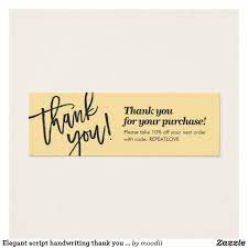 Elegant Script Handwriting Thank You Light Yellow Zazzle Com Thank You Card Design Stamped Business Cards Small Business Packaging