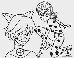 Save paris with marinette by painting superheroes and supervillains. Coloring Pages Ladybug And Cat Noir Novocom Top