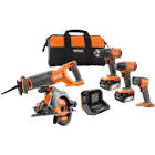 18V Cordless 5-Tool Combo Kit with  2  4 0 Ah Batteries  Charger  Tool Bag  and Acc    R9635 RIDGID