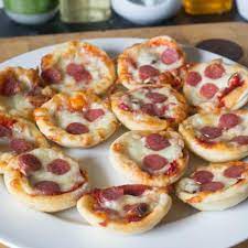 Mini Pizza Bites Cooking With Kids Recipe Mini Pizza Bites Pizza Bites Pizza Recipes Homemade