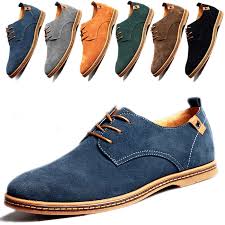 Men S Casual Suede Oxfords Leather Shoes European Style Loafers Flat Multi Size Mens Suede Dress Shoes Suede Dress Shoes Leather Shoe Laces