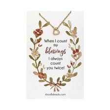 When I Count My Blessings I Count You Twice Sister Doodle Beads Floating Heart Necklace Friendship Gifts Gifts