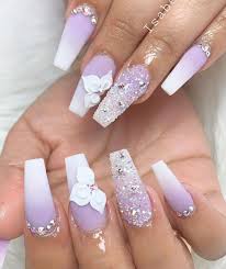 Plus, how to create the looks yourself. Best Summer Ombre Nails In 2019 Stylish Belles Nails Design With Rhinestones Purple Ombre Nails Purple Acrylic Nails