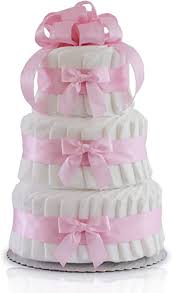 Amazon.com: Classic Pastel Baby Shower - Pastel Para Pañales (3 Niveles,  Rosa): Health & Personal Care